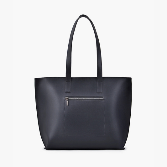 Elegant Black Long-Handle Tote Bag