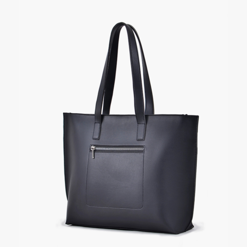 Elegant Black Long-Handle Tote Bag