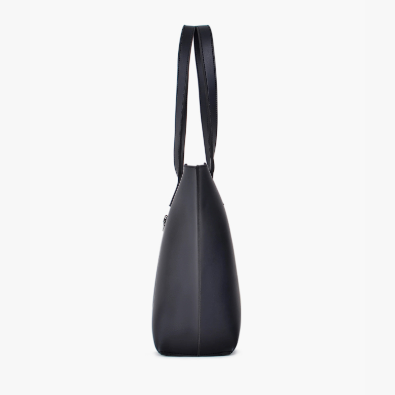 Elegant Black Long-Handle Tote Bag