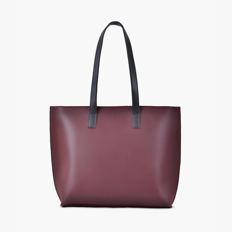 Stylish Burgundy Long-Handle Tote Bag