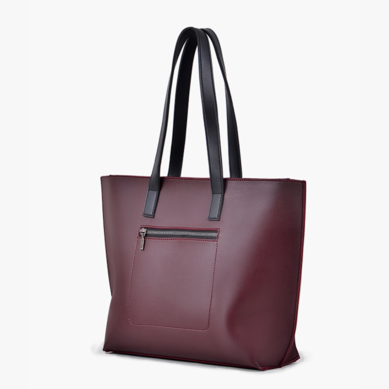 Stylish Burgundy Long-Handle Tote Bag